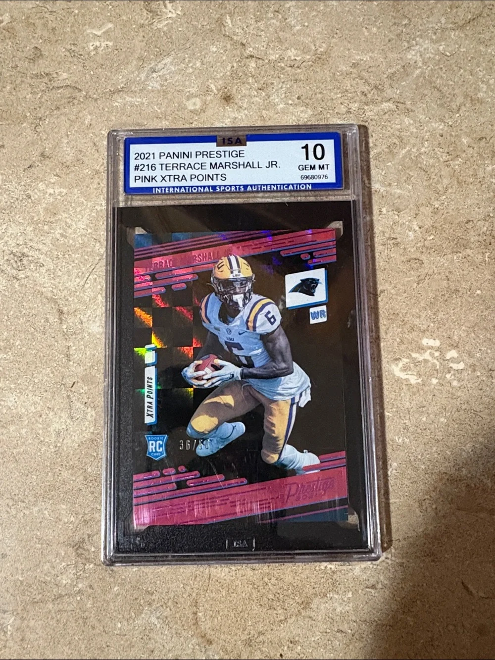 Terrace Marshall Jr Panini Prestige Pink Xtra Points Football  - Graded 10